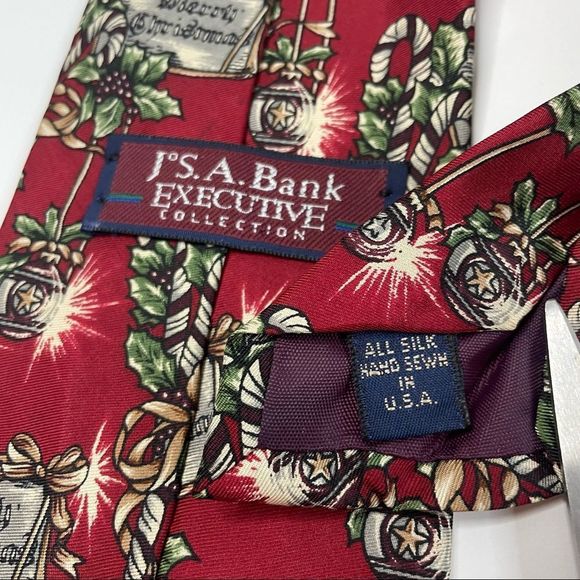 Jos. A. Bank Executive Collection Red Christmas Tie - Picture 5 of 6